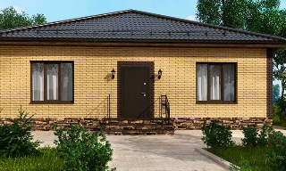 Проекты одноэтажных домов из кирпича | Строй-Днс - Донской от 3629 рублей