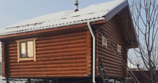 Баня из оцилиндрованного бревна под ключ в донском - от 134771 рублей